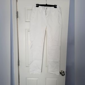 Lands End off-white Chino mid-rise straight leg pants